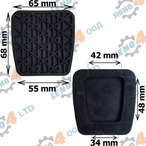 LENO - 4 - RUBBER PEDAL COVER MERCEDES 190 C CLASS E CLASS W 123