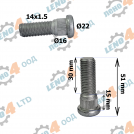 EU - BOLT DRIVE SHAFT 14x1,5 51mm TOYOTA LAND CRUISER DYNA