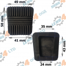 LENO - 4 - RUBBER PEDAL COVER TOYOTA 4 RUNNER AVENSIS COROLLA HILUX RAV 4 LAND CRUISER SUPRA CAMRY CARINA CELICA HIACE LITEACE GP-057