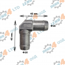EU - 90 DEGREE CONNECTORS FOR HOSES ALUMINUM Ø 16 mm.